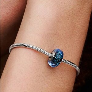 Pandora Wavy Dark Blue Murano Glass Ocean Charm